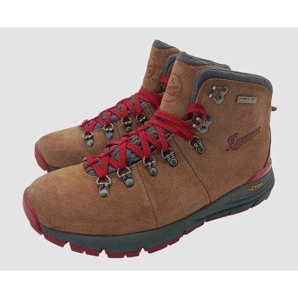 Danner Mountain 600 Boots Mens Size 8.5 Brown Red Waterproof Vibram Hiking 62241 - Picture 1 of 13